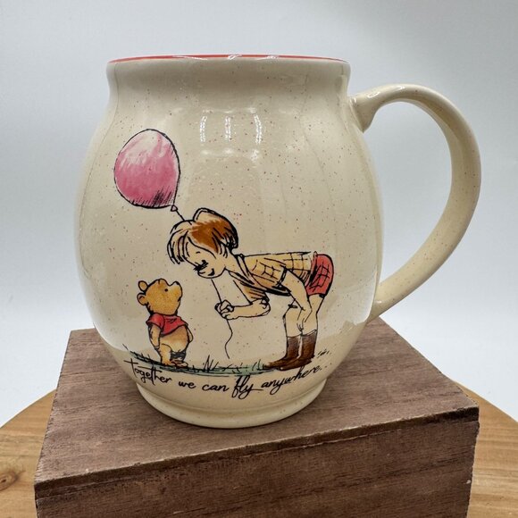 Disney Store Winnie the Pooh Mug Christopher Robin Piglet balloons - Picture 1 of 7
